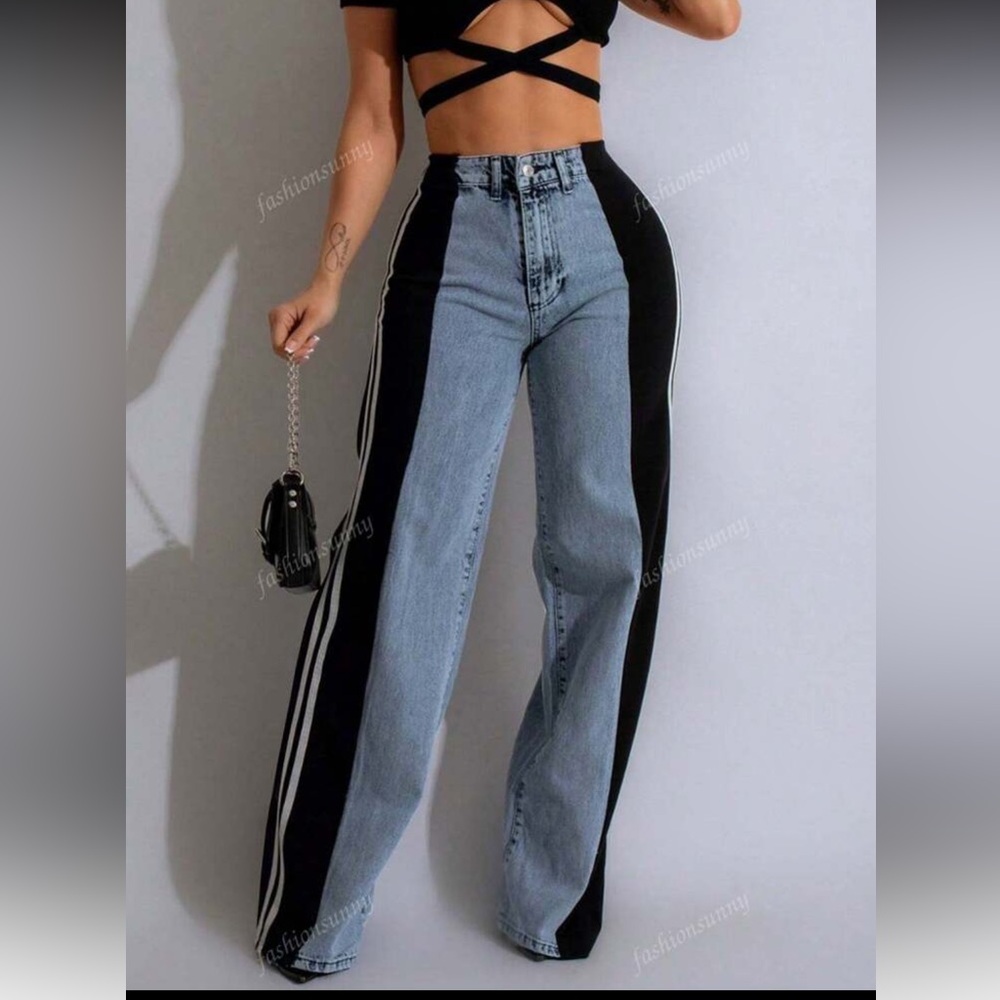 Stylish Black and Blue Women's Pants